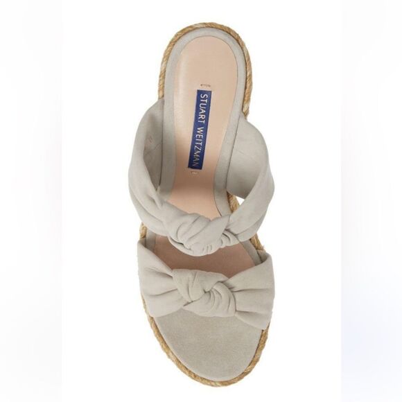 Stuart Weitzman Sarina Suede Espadrille Wedge Sandals - Picture 2 of 6